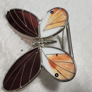 Stained Glass Butterfly Votive Stand
